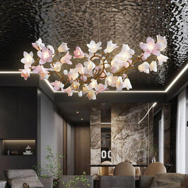 Circular Blossom Chandelier-chandeliers for dining room,chandeliers for stairways,chandeliers for foyer,chandeliers for bedrooms,chandeliers for kitchen,chandeliers for living room-L 59.1″(150cm) x W 17.7″(45cm) x H 17.7″(45cm)-Arialamps