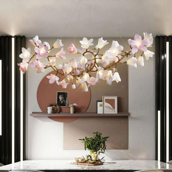 Circular Blossom Chandelier-chandeliers for dining room,chandeliers for stairways,chandeliers for foyer,chandeliers for bedrooms,chandeliers for kitchen,chandeliers for living room-L 47.2″(120cm) x W 15.7″(40cm) x H 17.7″ (45cm)-Arialamps