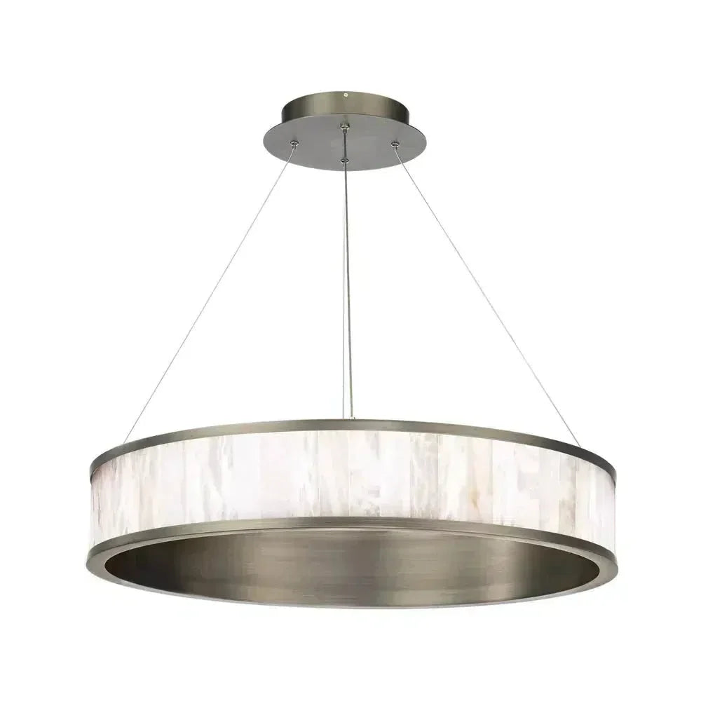 Coliseo Alabaster 28in LED Round Chandelier-chandeliers for dining room,chandeliers for stairways,chandeliers for foyer,chandeliers for bedrooms,chandeliers for kitchen,chandeliers for living room-Antique Nickel-Arialamps