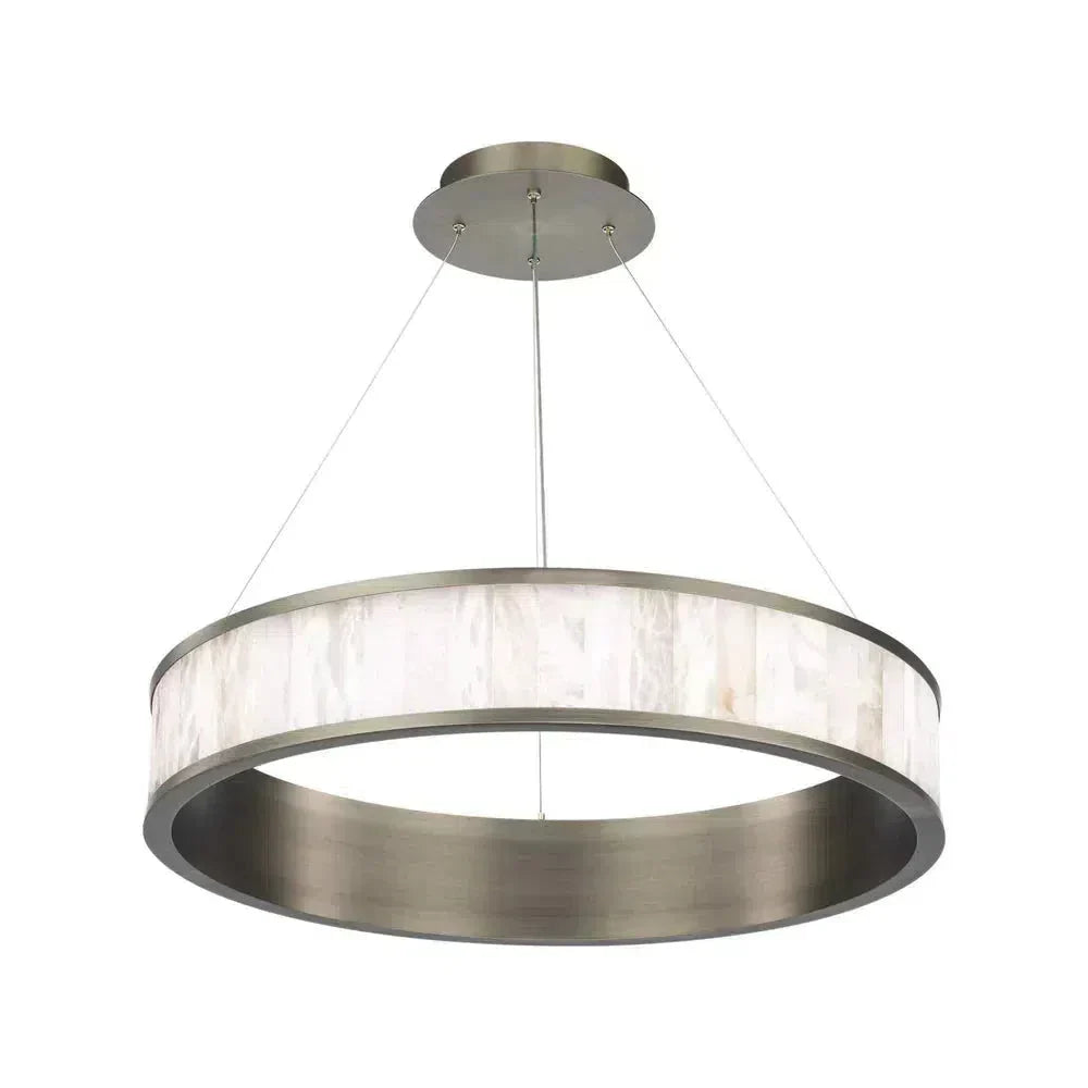 Coliseo Alabaster 28in LED Round Chandelier-chandeliers for dining room,chandeliers for stairways,chandeliers for foyer,chandeliers for bedrooms,chandeliers for kitchen,chandeliers for living room-Antique Nickel-Arialamps