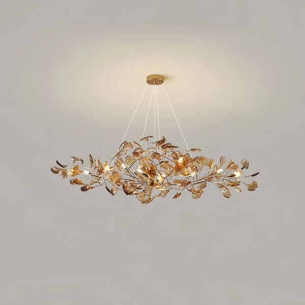 Colorful Glass Ginkgo Leaf Chandelier-chandeliers for dining room,chandeliers for stairways,chandeliers for foyer,chandeliers for bedrooms,chandeliers for kitchen,chandeliers for living room-Arialamps