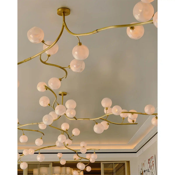 Contemporary Hand-blown Glass Globes Branch Chandelier for Dining Room Living Room and Kitchen Island-Chandeliers-Arialamps