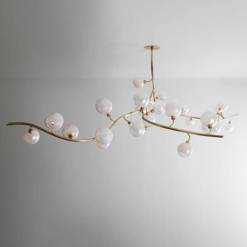 Contemporary Hand-blown Glass Globes Branch Chandelier for Dining Room Living Room and Kitchen Island-Chandeliers-L140"*W60"*H32"-Warm Light-Arialamps