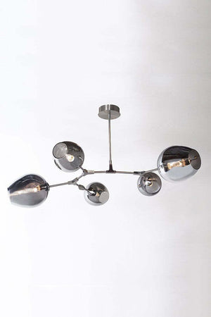 Covington Drop Globe Branching Bubble Chandelier 30''-Chandelier-Smoke Glass-Brass-Arialamps