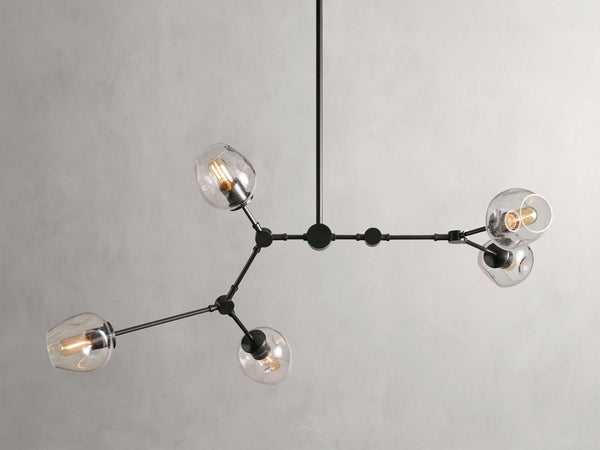 Covington Horizontal Globe Branching Bubble Chandelier-Chandelier-5-Light-Bronze-Arialamps