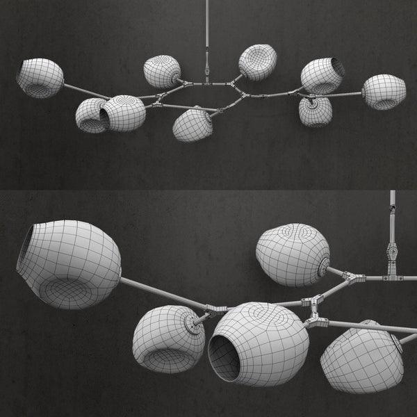 Covington Horizontal Globe Branching Bubble Chandelier-Chandelier-Arialamps