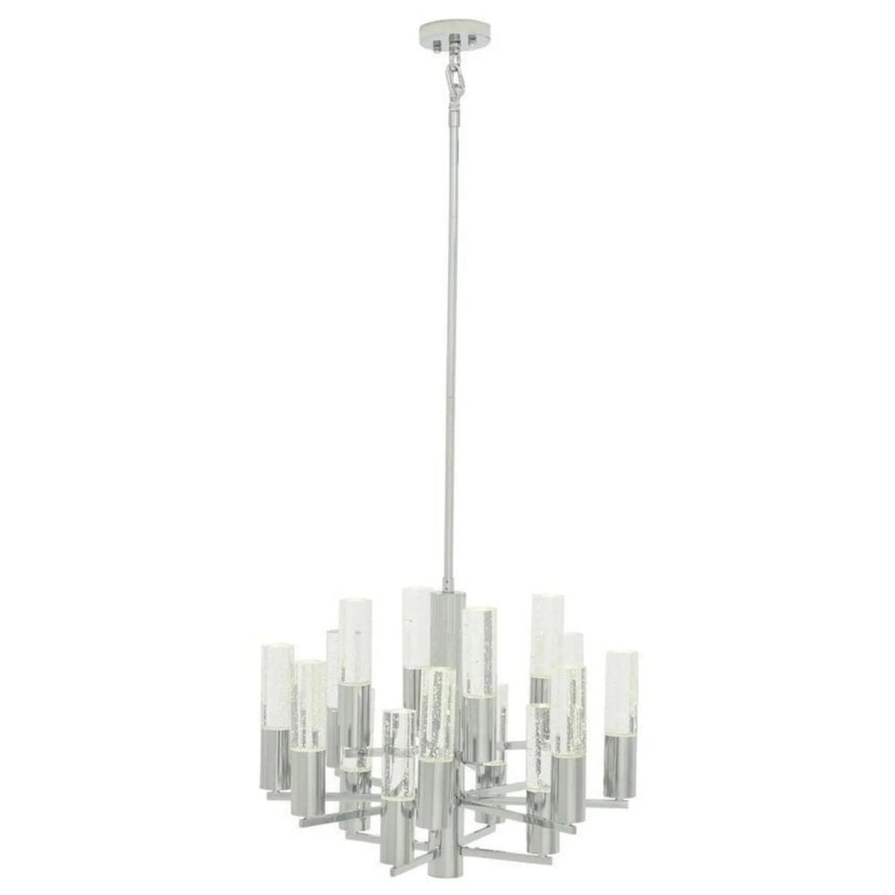 Crystal Cylinders Chandelier 16 Lights Dimmable - Arialamps