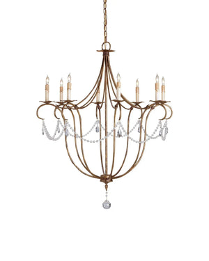 Crystal Lights Large Gold & Silver Chandelier For living room - Arialamps