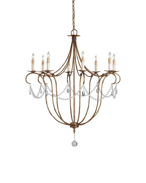 Crystal Lights Large Gold & Silver Chandelier For living room - Arialamps