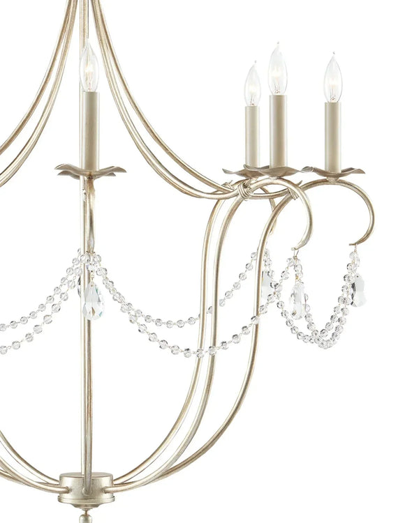 Crystal Lights Large Gold & Silver Chandelier For living room - Arialamps