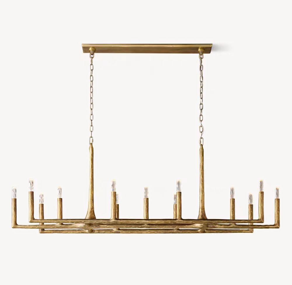 Thod Forged Linear Chandelier 54" 72" 96" & Pendant