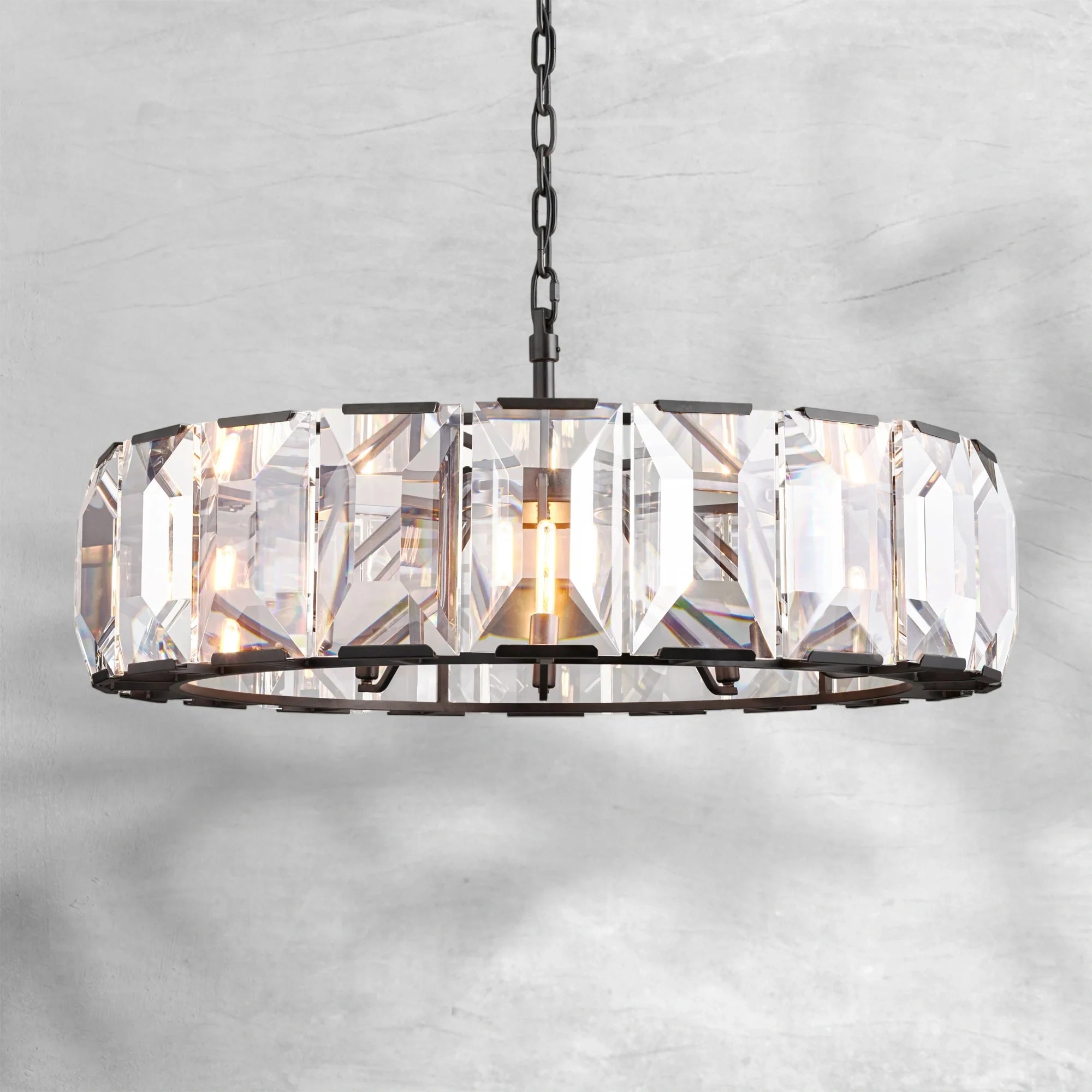 Harlew Crystal Round Chandelier 43"