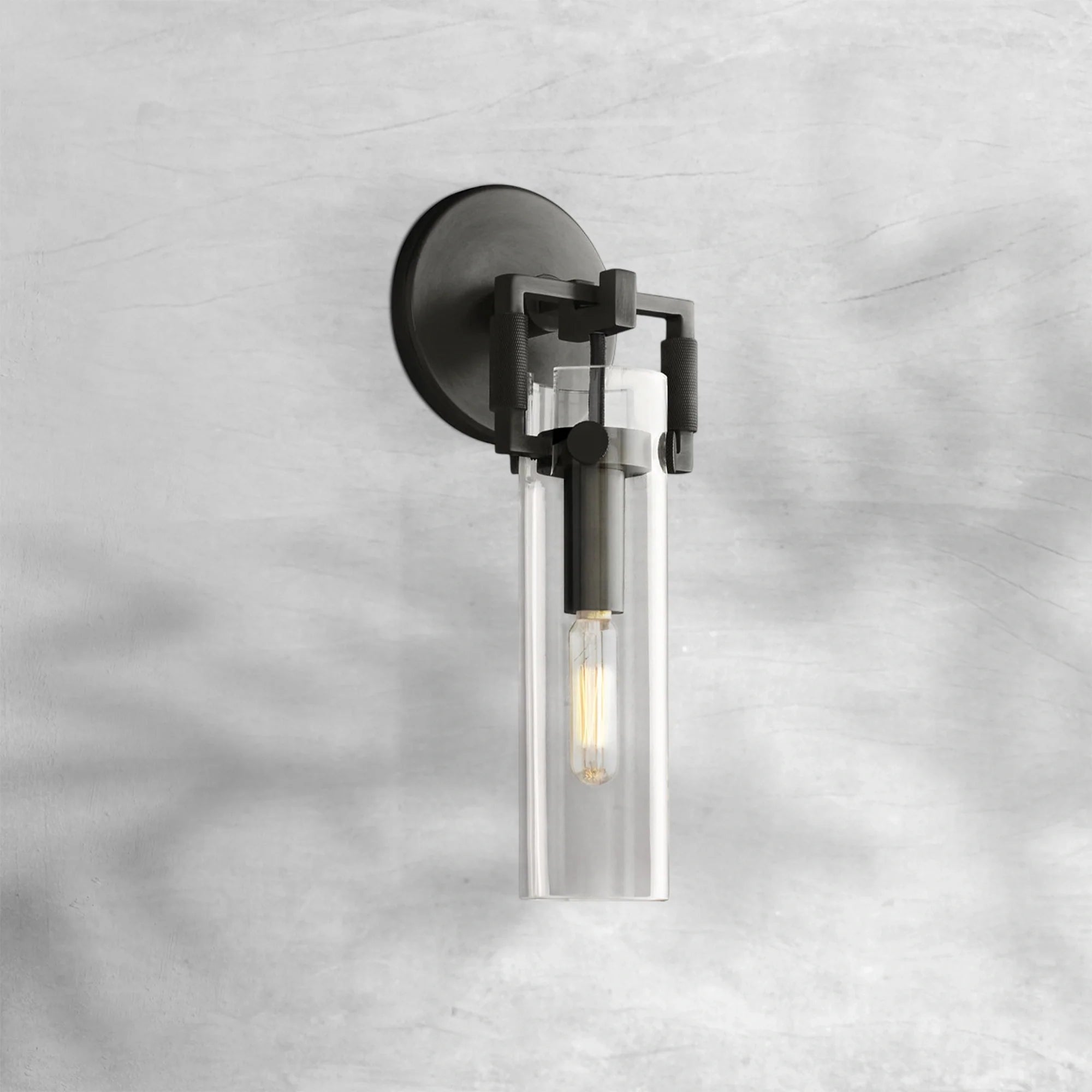 Machine Glass Cylinder Wall Sconce