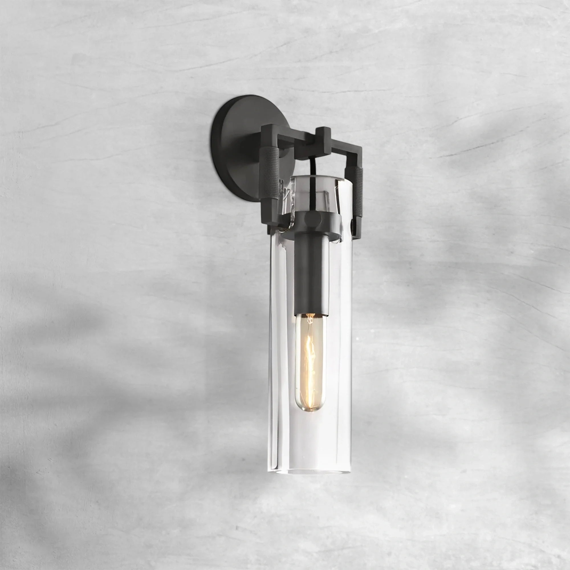 Machine Glass Cylinder Wall Sconce