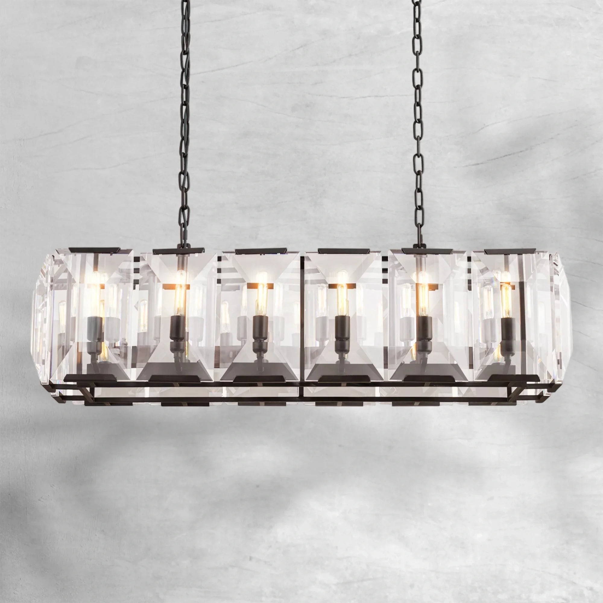 Harlew Crystal Rectangle Chandelier 42"54"62"74"