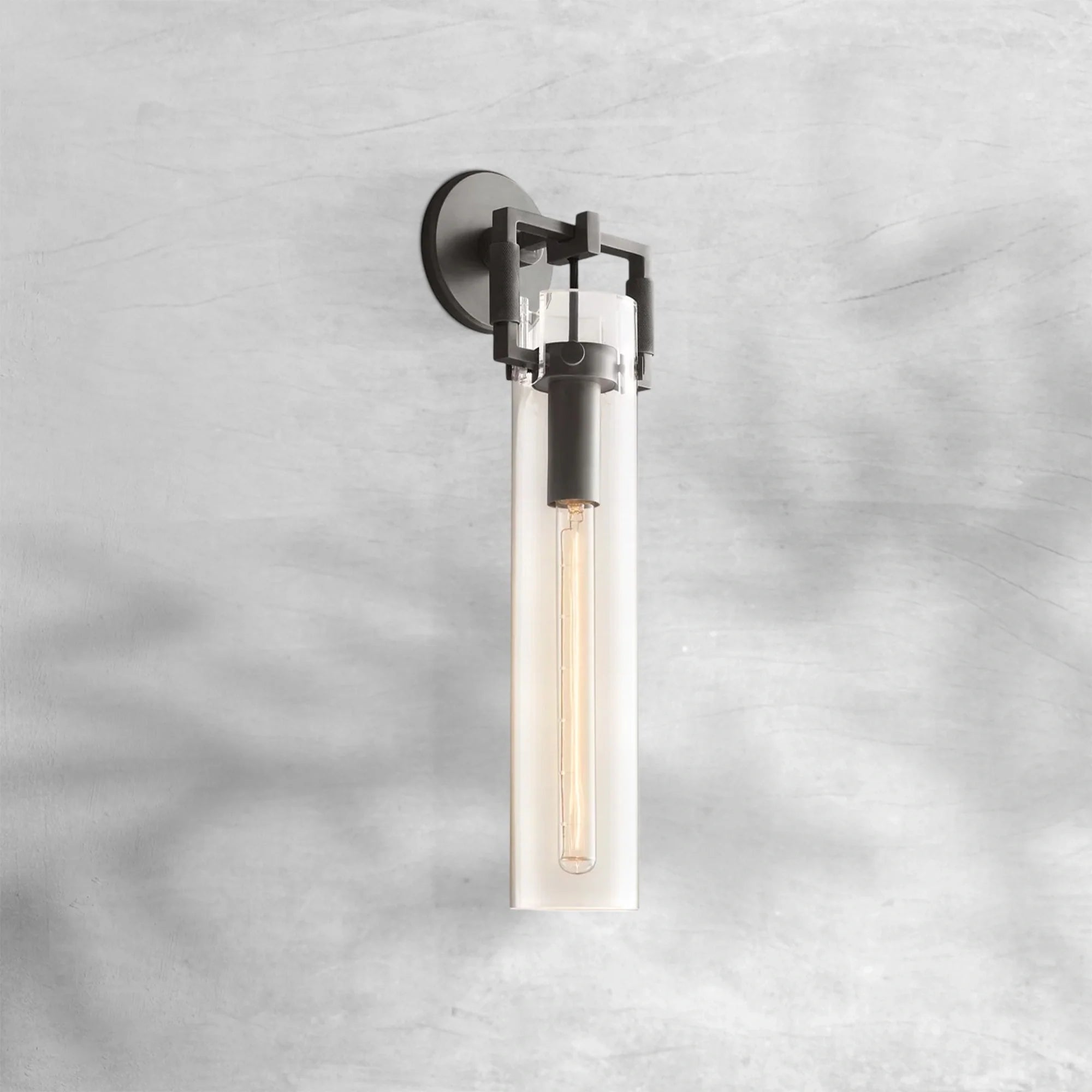 Machine Glass Cylinder Wall Sconce