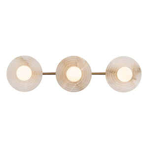 Dahlia Triple Alabaster Wall Sconce-Arialamps