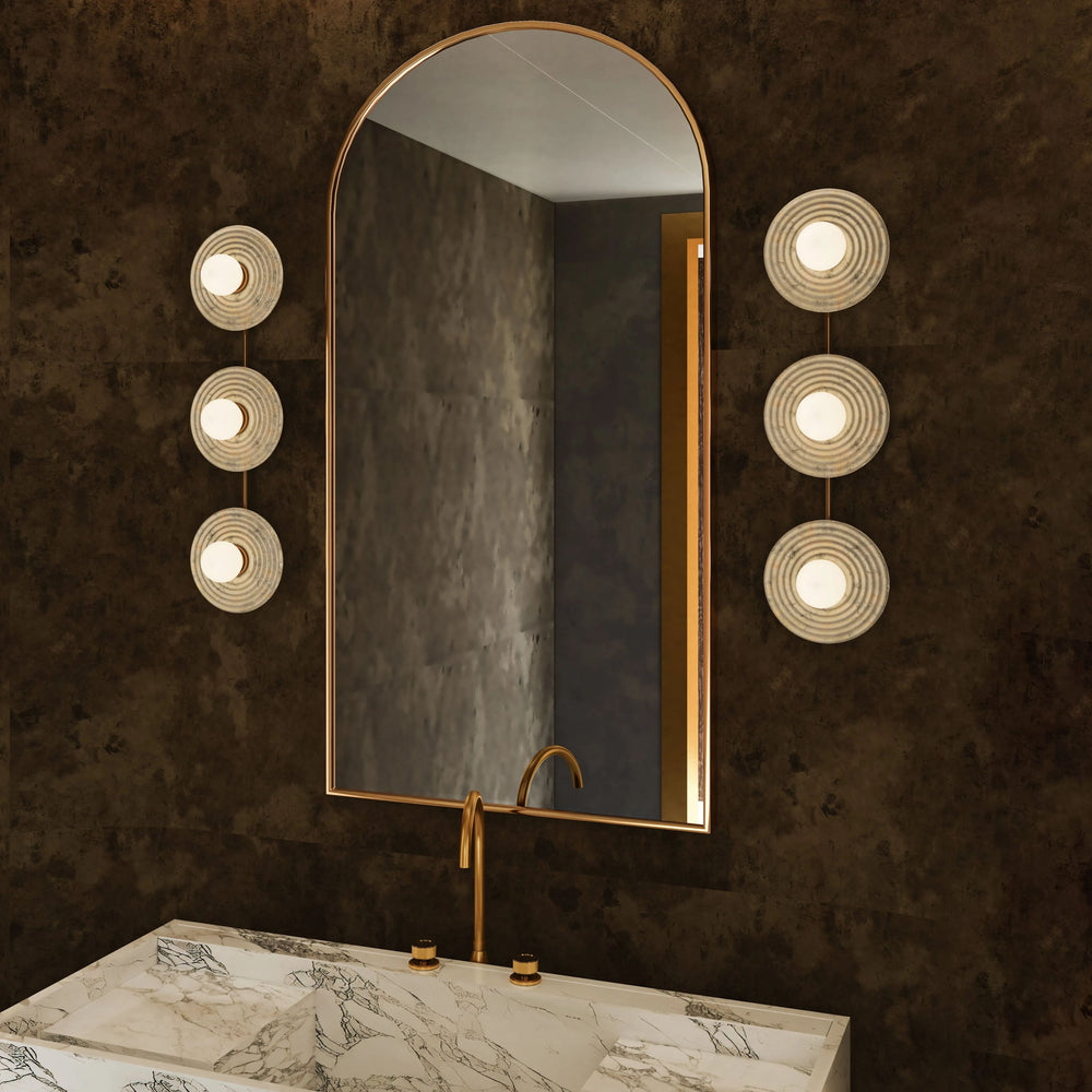 Dahlia Triple Alabaster Wall Sconce-Arialamps