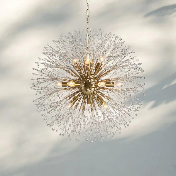 Dandelion Round Chandelier 22''30''43''-Lighting-BRASS-30"-Arialamps