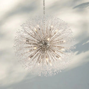 Dandelion Round Chandelier 22''30''43''-Lighting-SILVER-22"-Arialamps