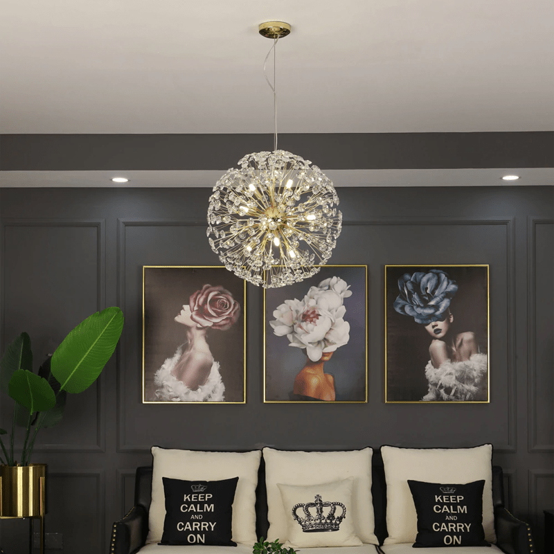 Dandelion Spherical Crystal Pendant Light - Arialamps