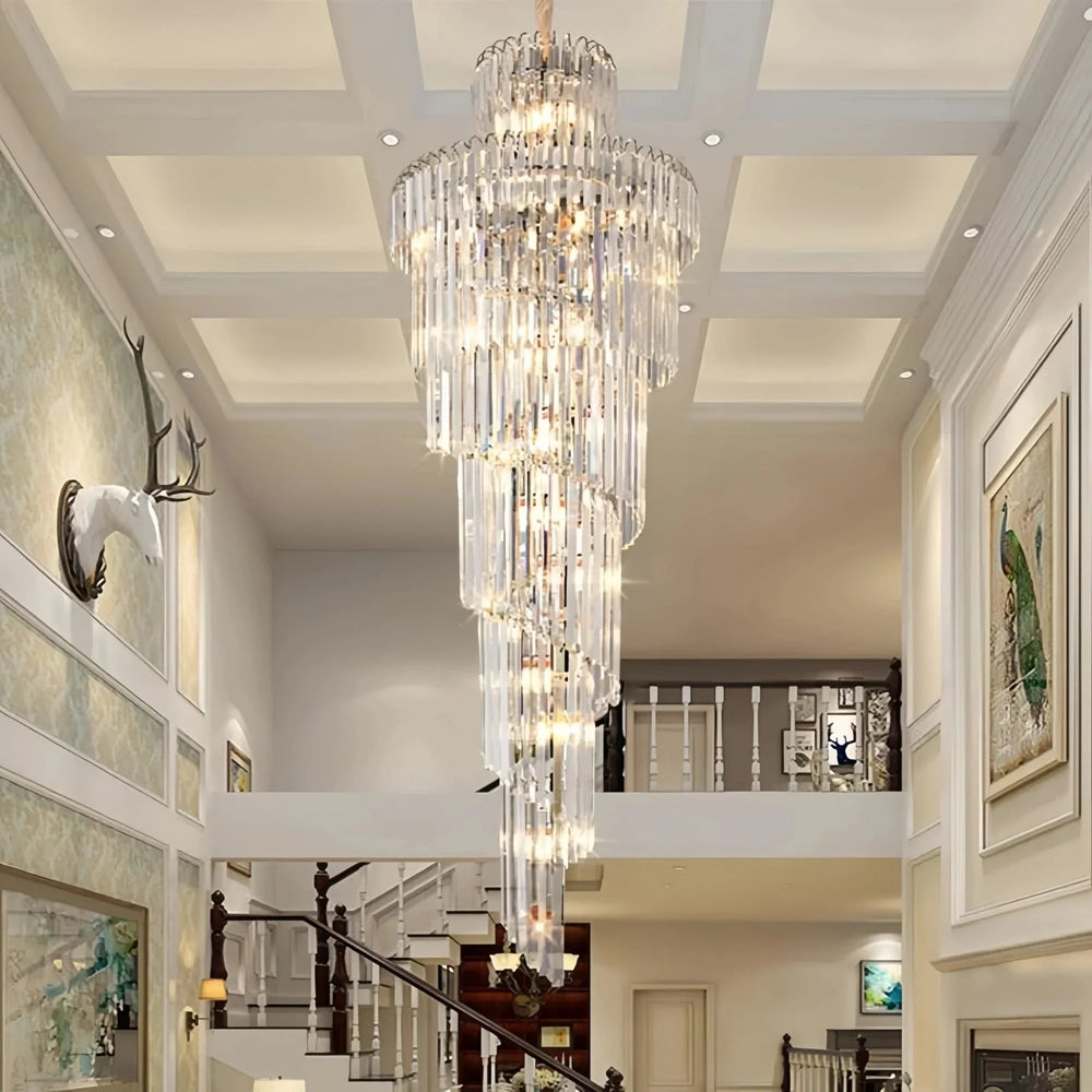 Danilo Multiple Tier Crystal Chandelier - Arialamps
