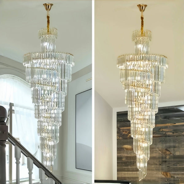 Danilo Multiple Tier Crystal Chandelier - Arialamps