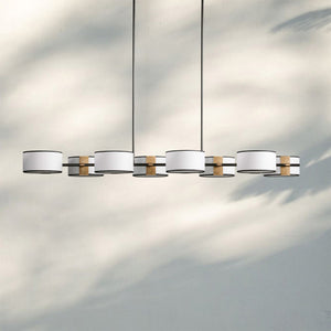 Daphne Linear Chandelier 62"-Lighting-Black & White-Arialamps