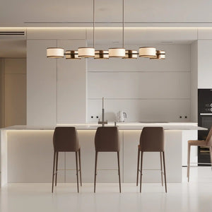 Daphne Linear Chandelier 62"-Lighting-Ecru-Arialamps