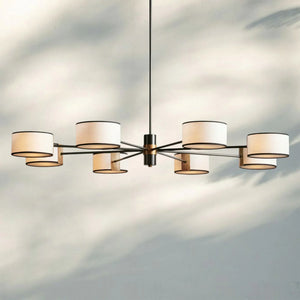 Daphne Round Chandelier 48''60''-Lighting-60"-BLACK & WHITE-Arialamps