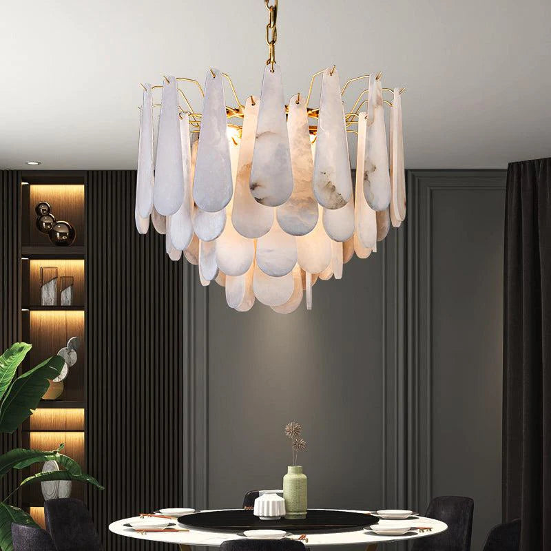Deborah Alabaster Foyer Chandelier Lighting, Luxury Modern Lighting chandelier Kevin Studio Inc D 21.7"