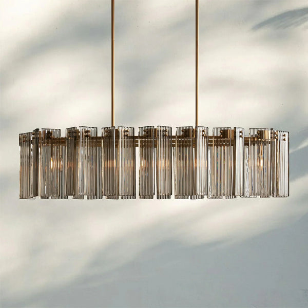 Delsia Oval Chandelier-51''-Brass-Smoke