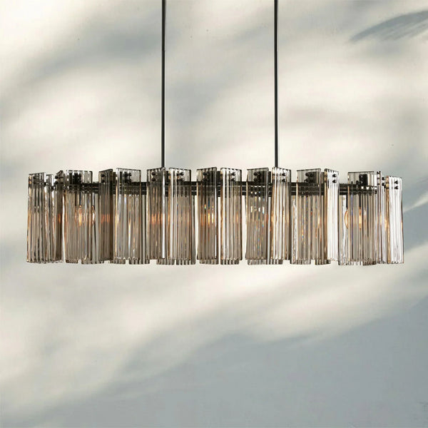 Delsia Oval Chandelier-51''-Bronze-Smoke