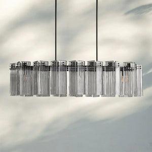 Delsia Oval Chandelier-72''-Bronze-Clear