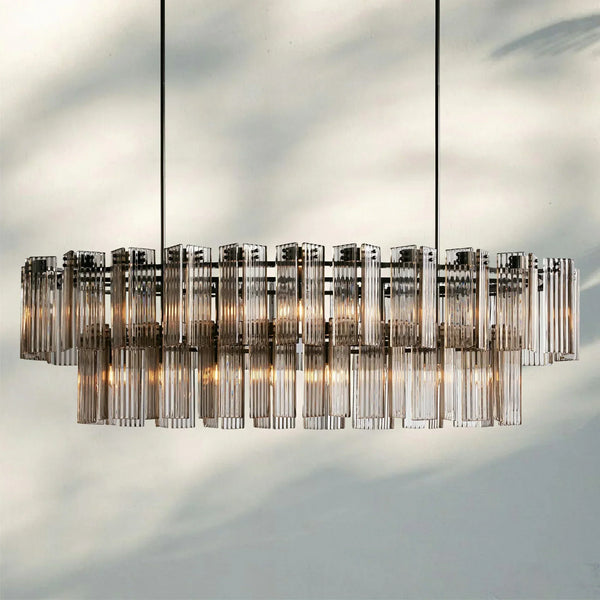 Delsia Oval Chandelier-63''-Bronze-Smoke
