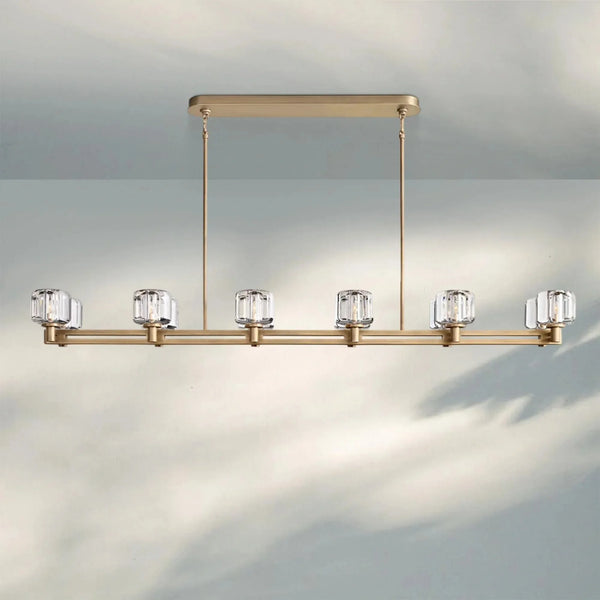 Demart Double Linear Chandelier 54'' 72''-72"W x 13¼"D x 7"H-Brass-