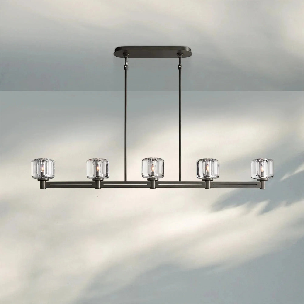 Demart Single Linear Chandelier 54'' 72''-54''-Brass-