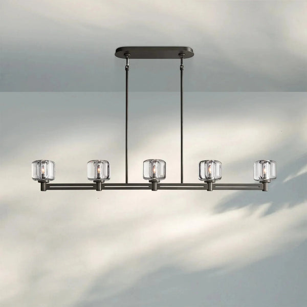 Demart Single Linear Chandelier 54'' 72''-54''-Bronze-