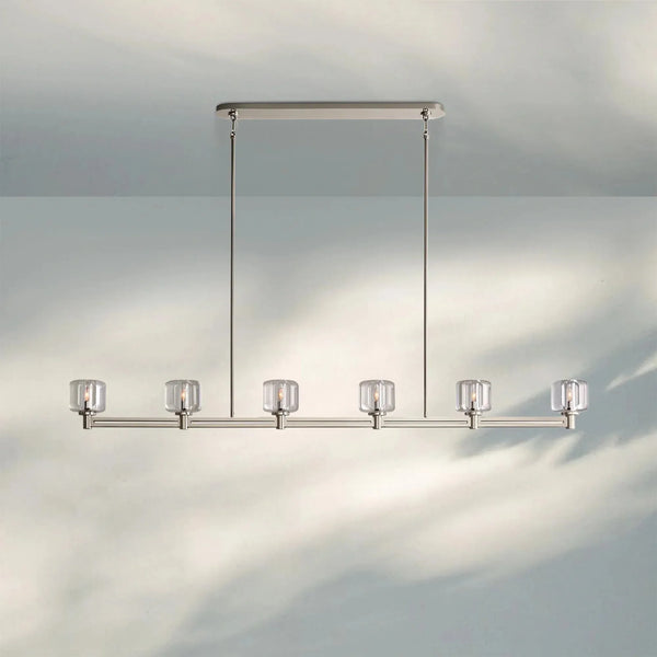 Demart Single Linear Chandelier 54'' 72''-72''-Polished Nickel-