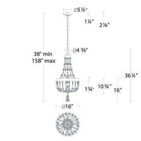 Aria S2816 Bali 16" LED Pendant