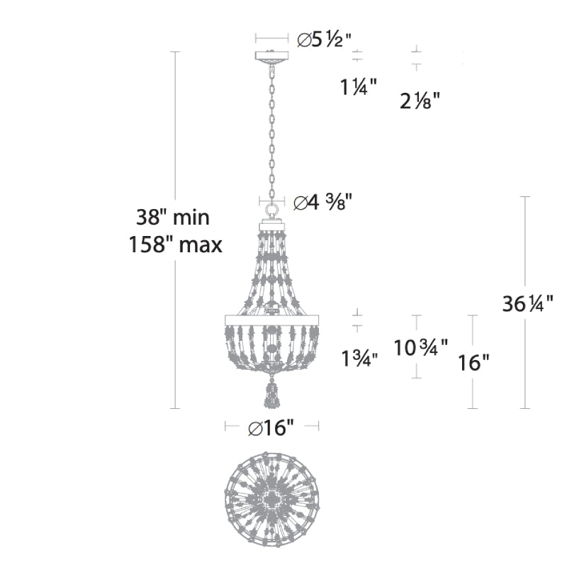 Aria S2816 Bali 16" LED Pendant