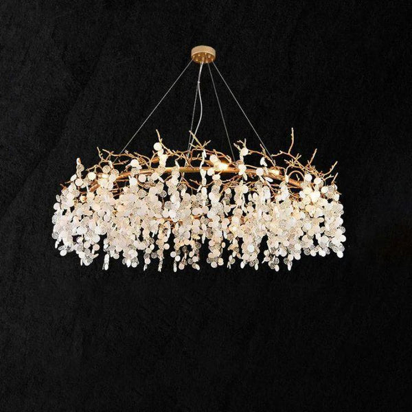 Donna Round Circle Fortune Tree Round Branch Chandelier-chandeliers for dining room,chandeliers for stairways,chandeliers for foyer,chandeliers for bedrooms,chandeliers for kitchen,chandeliers for living room-35.4" D-Arialamps