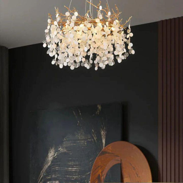 Donna Round Circle Fortune Tree Round Branch Chandelier-chandeliers for dining room,chandeliers for stairways,chandeliers for foyer,chandeliers for bedrooms,chandeliers for kitchen,chandeliers for living room-Arialamps