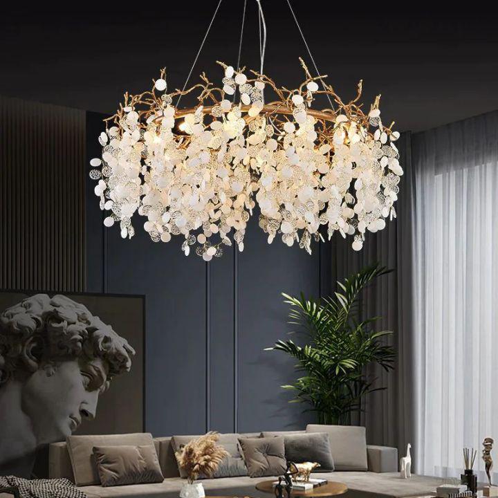 Donna Round Circle Fortune Tree Round Branch Chandelier-chandeliers for dining room,chandeliers for stairways,chandeliers for foyer,chandeliers for bedrooms,chandeliers for kitchen,chandeliers for living room-Arialamps