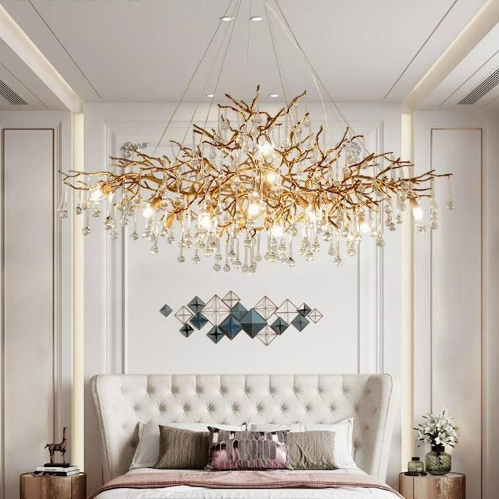 Doris Branch Crystal Chandelier Light-Chandeliers-Arialamps