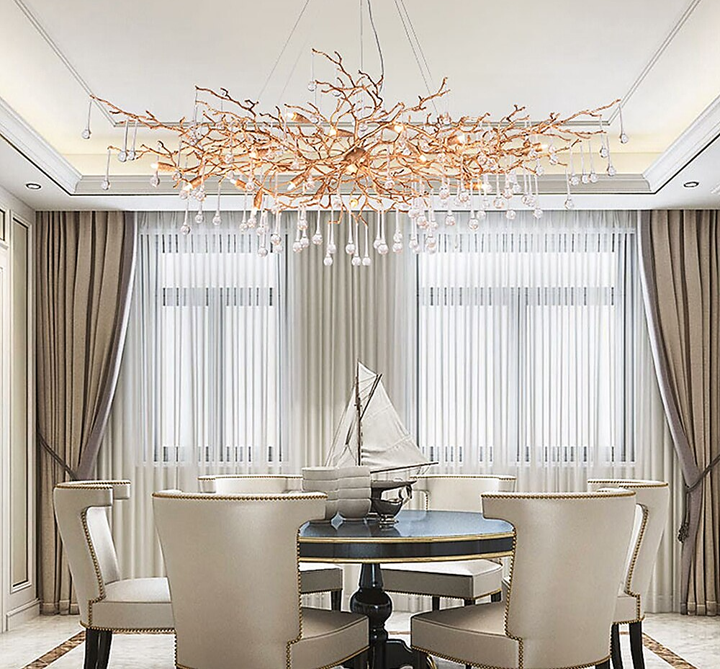 Doris Branch Crystal Chandelier Light-Chandeliers-Arialamps