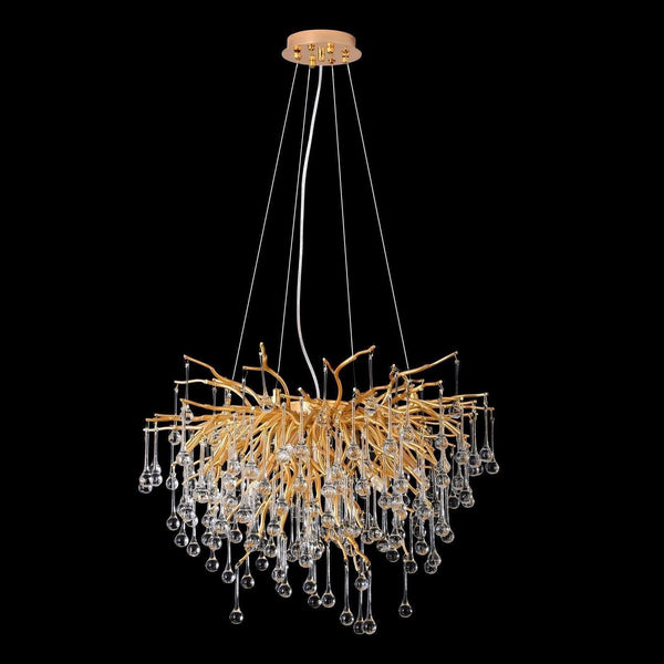 Doris Rain Branch Chandelier 23.5"D Gold-Chandelier-Arialamps