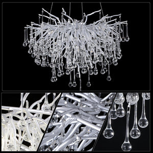 Doris Rain Branch Chandelier Dia 23.5" Silver-Chandelier-Arialamps