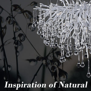 Doris Rain Branch Chandelier Dia 23.5" Silver-Chandelier-Arialamps