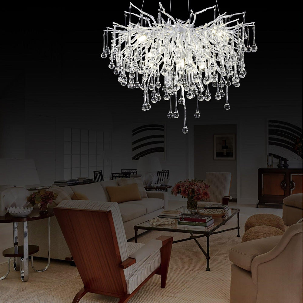 Doris Rain Branch Chandelier Dia 23.5" Silver-Chandelier-Arialamps